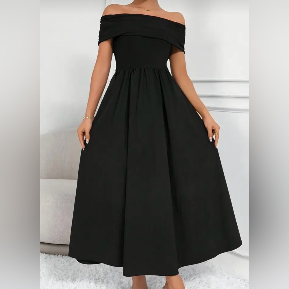 Elegant Black Off-Shoulder Dress